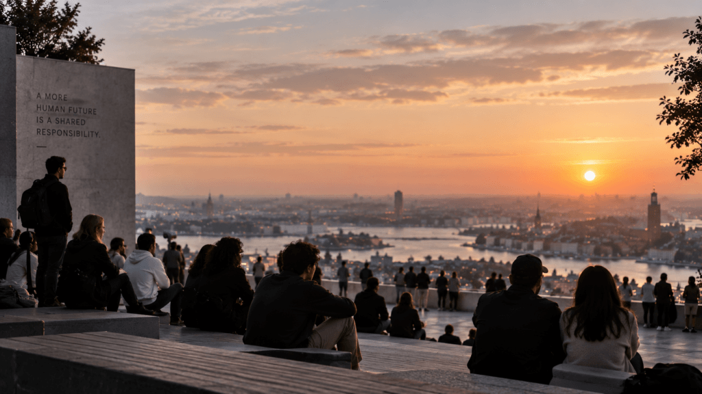 People looking at a sunset (AI Generated Image)